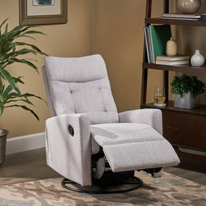 English Elm Christopher Knight Home® - Recliner Swivel Rocker with Glider Function, Push-Back Reclining Chair for Living Room & Nursery LIGHT GREY 65354.00LGRY