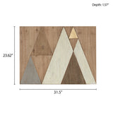 INK+IVY Ranger Industrial Layered Triangles Wood Wall Decor II167-907 Natural