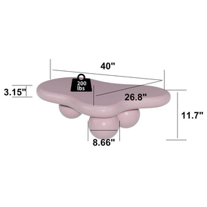 English Elm 40 Inch Cloud Shape Low Mdf Coffee Table with Ball Legs for Eclectic Living Rooms W1435S00018
