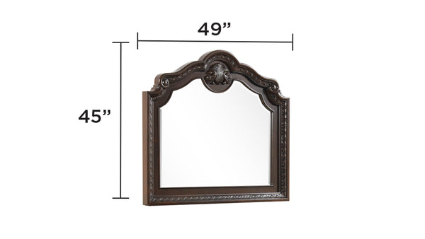 English Elm Traditional Carved Walnut Mirror Frame — Elegant Classic Bedroom Accent, Handcrafted Wood Detail, Timeless Décor Appeal B009P225187