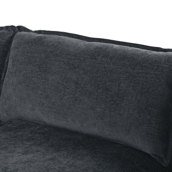 English Elm U_Style Large U-Shape Sectional Sofa with 2 Chaise & Removable Ottomans, 6-Seater, Polyester, Modern Piping Design, Spacious Comfort 136" WY000415AAE