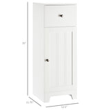 English Elm Kleankin Short Bathroom Storage Cabinet, Cabinet Organizer With 1 Drawer and Adjustable Shelf For Living Room, White