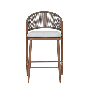 English Elm Christopher Knight Home® - Outdoor 26" Aluminum Frame Counter Stools Set Of 2 With Stylish Scallop Backrest & Cushions N772P245123T