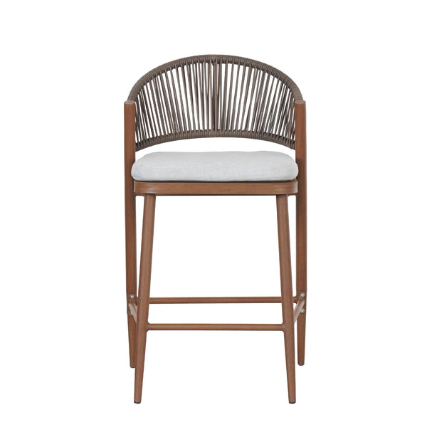 English Elm Christopher Knight Home® - Outdoor 26" Aluminum Frame Counter Stools Set Of 2 With Stylish Scallop Backrest & Cushions N772P245123T