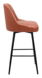 Keppel Swivel Barstool Brown 109974 Zuo Modern