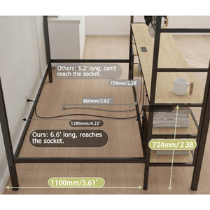 English Elm Ethan Full Over Twin Bunk Bed With Desk, Charging Station & Safety Guard For Smart Room Solutions B083S00006