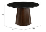 Aipe Dining Table Black & Brown 110248 Zuo Modern