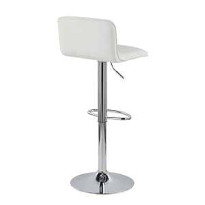 English Elm Adjustable Velvet Swivel Barstools with Chrome Base for Kitchen or Home Bar Set of 2 White B202S01963