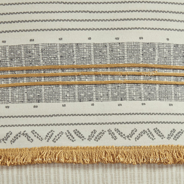 English Elm 3 INK+IVY Cody Cotton Comforter Set Full/Queen with Pom Pom Trim, OEKO-TEX Certified, Striped Style Gray+Yellow 21.65 L x 22.83 W x 9.45 H B035128785