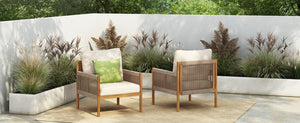 English Elm Christopher Knight Home® - [Set Of 2] Modern Outdoor Woven Lounge Chairs With Solid Wood Frame & Weather-Resistant Cushions N767P255038T_2
