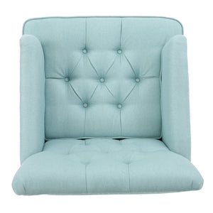 English Elm Christopher Knight Home® - HARRISON Tufted Club Chair with Diamond-Stitched Back, Nailhead Trim and Turned Birch Legs for Comfort and Style Light Blue 53444.00FLBL