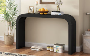 English Elm Christopher Knight Home® - Modern Minimalist Console Table with Sturdy Sled Base, 180 lb Capacity, Sleek Rectangular MDF Top for Hallway Living Room Bedroom Decor Black N760P221056K