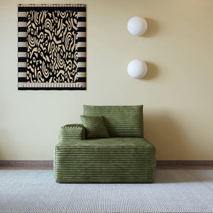 English Elm Y119-R-SLEEPER-WHITE Luxurious Modular Corduroy Sectional Sofa with Reversible Chaise, No Assembly Required Green W2824P338984