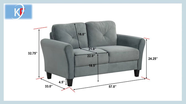 English Elm Couch Plush Velvet Sectional Sofa For Living Room, Bedroom & Office - Modular Design For Small Spaces W2121P307540