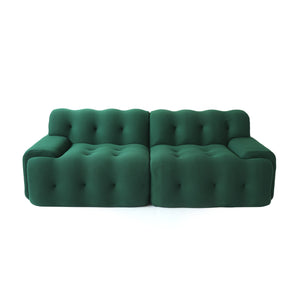 English Elm Bubble Sectional Sofa - Modern 3D-Knitted Loveseat For 2-3, Breathable Comfort & Stylish Design B341S00004