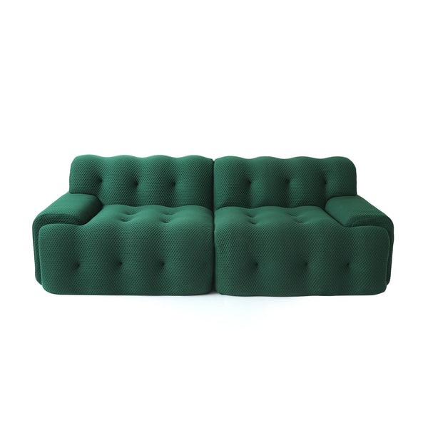 English Elm Bubble Sectional Sofa - Modern 3D-Knitted Loveseat For 2-3, Breathable Comfort & Stylish Design B341S00004