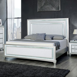 English Elm 1pc Queen Panel Bed Recessed Woodwork Warm Brown Finish Contemporary Bedroom Anchor B2741S00802