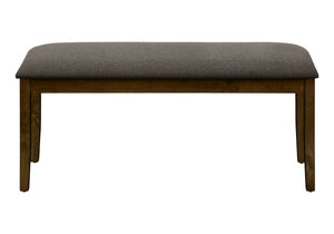 English Elm Bench, 44" Upholstered Walnut Brown Solid Wood Frame with Foam Cushion for Dining Entryway Comfort B2710P218891