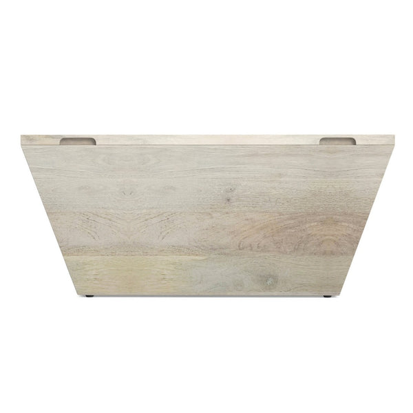 English Elm Abba Solid Mango Wood Lift Top Coffee Table with Dual Hidden Storage Compartments White B136P429096