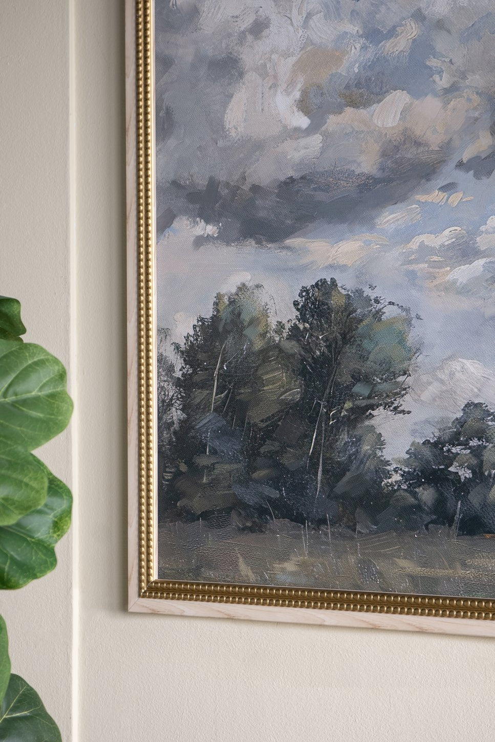 English Elm 39.4x39.4" Serene Countryside Canvas Art with Soft Clouds, Tranquil Blue Sky and Natural Charm W2078P390178