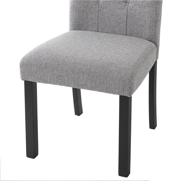 English Elm 6 Piece Dining Set with Rectangular Solid Wood Table, Upholstered Chairs & Bench, Rustic Charm, Easy Assembly, Seats 6 Black+ Gray N752S000011B