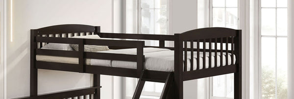 English Elm Transition Twin Full Bunk Bed With Stylish Slat Design, Angled Ladder, And Full Safety Features B2741S00270-GIGA