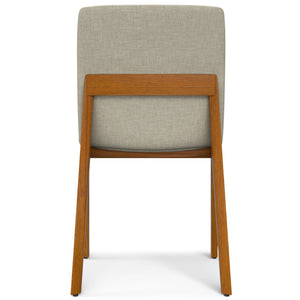 English Elm Selena Scandinavian Dining Chairs Set of 2 – Ash Wood Frame, Linen-Look Upholstery, Padded Comfort, Brown Finish B136P266931
