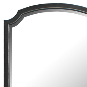 English Elm House Beatrice Charcoal Mirror — Transitional Beveled 24"x23" Decorative Wood Frame, Stylish Accent Piece B2726P362633