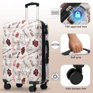 English Elm Luggage Set 3 Piece Hardshell Pc+abs Spinner Suitcases with Tsa Lock Expandable White N730P264591N