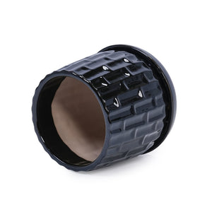 English Elm Set Of 2 Ceramic Flowerpots - 7" Modern Black Planters For Stylish Patio, Garden & Windowsill Decor W3273P322303-GIGA