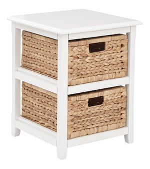 OSP Home Furnishings Seabrook Two-Tier Storage Unit White