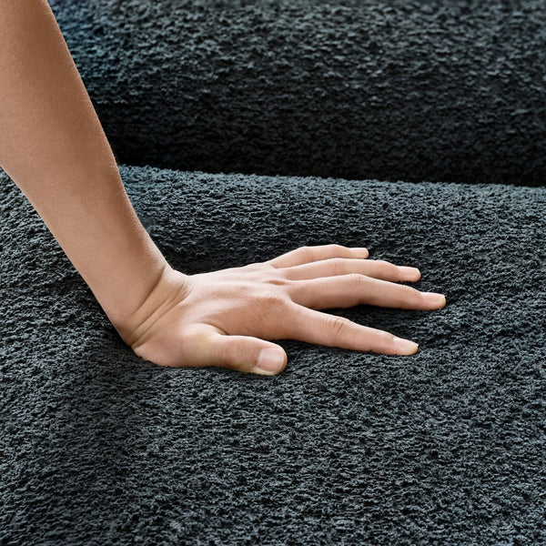 English Elm Upholstery Fabric Single Arm Chair With Cozy Black Sherpa, Natural Oak Legs For Stylish Living Room W2817S00009-GIGA