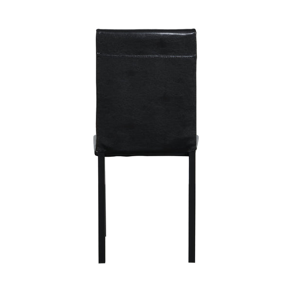 English Elm Furniture 5 Piece Metal Dinette Set with Faux Marble Top Black - Durable Metal Frame, Vinyl Chairs, Easy Assembly W2297S00025