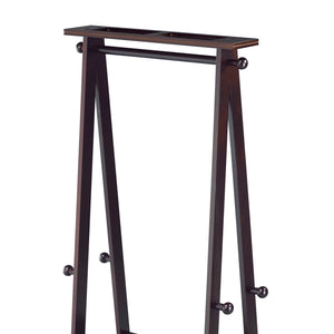 English Elm 59" Tall Standing Garment Rack with 75 lb Coat Rod, Multi-Shelf Organizer and Knob Hooks for Entryway Espresso B072115916