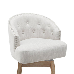 English Elm Christopher Knight Home® - 33.25" Swivel Counter Stools Set of 2 - 360° Upholstered Button-Tufted Back, Rubberwood Frame, Beige WF532109BGE