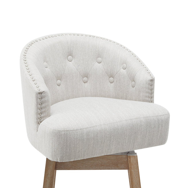 English Elm Christopher Knight Home® - 33.25" Swivel Counter Stools Set of 2 - 360° Upholstered Button-Tufted Back, Rubberwood Frame, Beige WF532109BGE