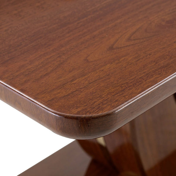 English Elm Modern Mdf Dining Table Seats Six with U-shaped Legs for Minimalist Interiors Wood W1151S04163