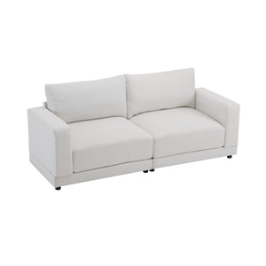 English Elm Christopher Knight Home® - 81'' Modern Square Arm Sofa with High-Density Foam Cushions, Durable Wooden Frame, Fresh White Look Beige N767P240700B_N767P240702B