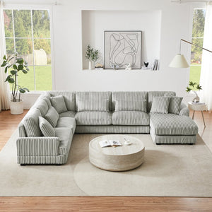 English Elm 101.2" Modular Chenille Sectional Sofa with Tufted Cushions and Deep Seating for Living Room N719S001691E