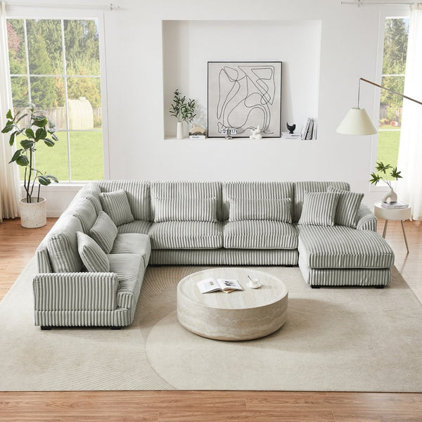 English Elm 101.2" Modular Chenille Sectional Sofa with Tufted Cushions and Deep Seating for Living Room N719S001691E
