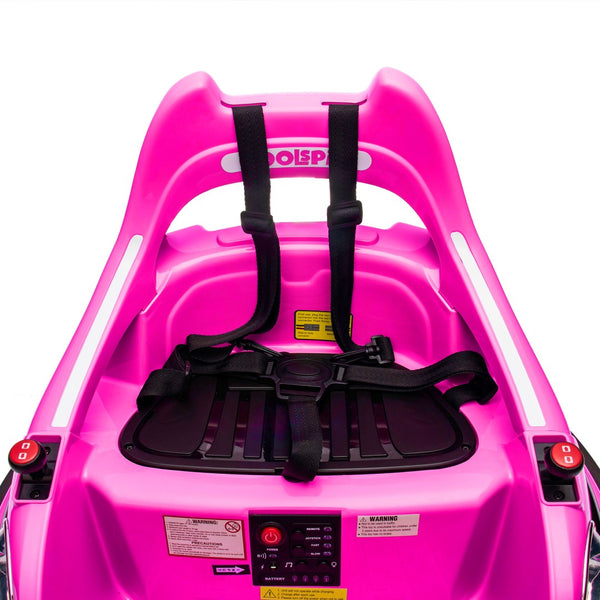 English Elm 12v Kids Bumper Ride on Car with 360 Spin Led Lights Parental Remote Safety Harness W1578P347962