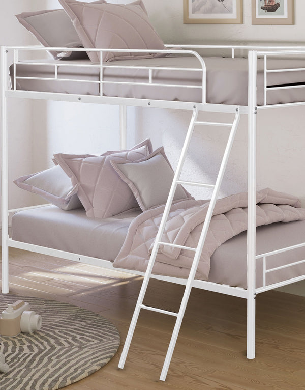 English Elm Contemporary Twin-over-Full Bunk Bed with Sturdy Metal Frame, Two-Tone Finish, Space-Saving Design White 15 L x 80 W x 8 H B2741P347316