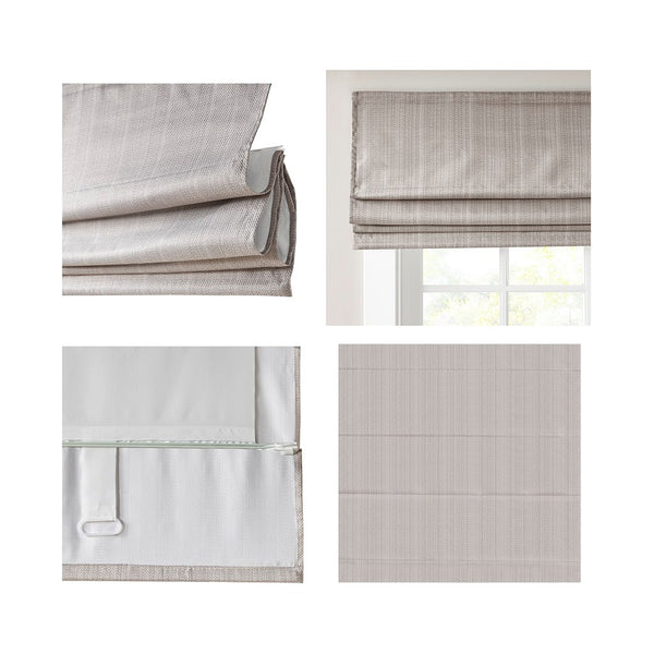 English Elm Basketweave Room Darkening Roman Shade with Thermal Foam Backing, Cordless, OEKO-TEX Certified taupe 6.08 L x 10.5 W x 7.5 H B03598290