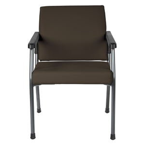 OSP Home Furnishings Bariatric Guest Chair with Reinforced Metal Frame and Pu Arm Pads for Medical Waiting Rooms Java And BC9601-R102