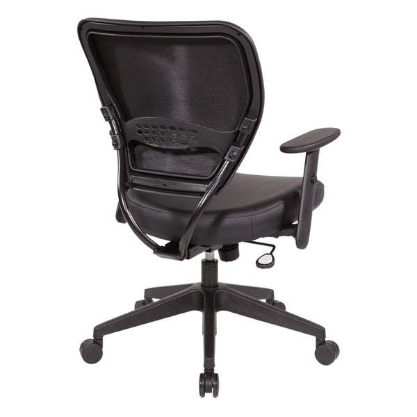 OSP Home Furnishings Silver Ion Antimicrobial Ergonomic Office Chair with Lumbar Support and Adjustable Arms Black 5500D-R107