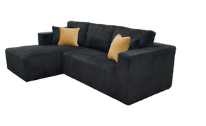 English Elm Full Corduroy Sectional Sofa with Foam Cushions Ready to Use Straight From the Box B2748S00056