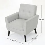 Christopher Knight Home® - Noble House - Sienna Mid Century Light Grey Fabric Club Chair