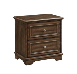 English Elm Franklin Walnut Four Piece Full Bedroom Suite with Headboard Dresser and Nightstand B2726P457620