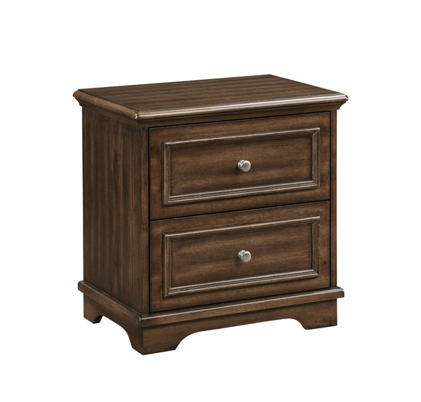 English Elm Franklin Walnut Four Piece Full Bedroom Suite with Headboard Dresser and Nightstand B2726P457620