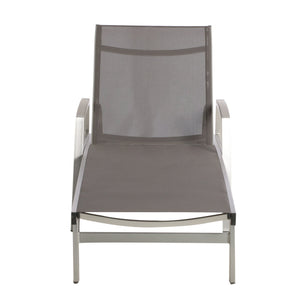 English Elm Christopher Knight Home® - OXTON Chaise Lounge with Breathable Nylon Mesh, Ergonomic Recline and Sleek Low-Profile Design for Comfort Grey 62753.00MP2
